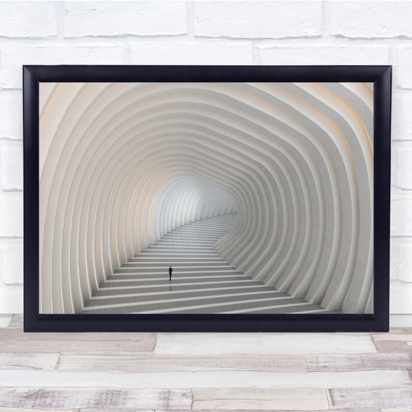 Abstract Shapes Architecture Panoramic Geometry Tunnel Wall Art Print