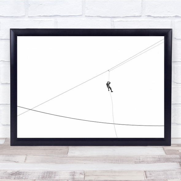 Action Man Climbing Work Climber Climb High Key Simple Wall Art Print