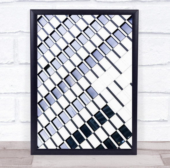 Architecture Building Abstract Diagonals Windows Lines Wall Art Print