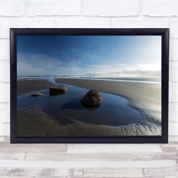 Beach Olympics Rocks Landscape Ocean Sea Morning Fresh Wall Art Print