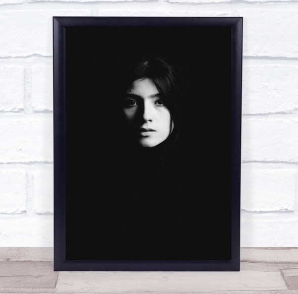 Dark Low Key Low-Key Shadow Light Face Portrait Simple Wall Art Print