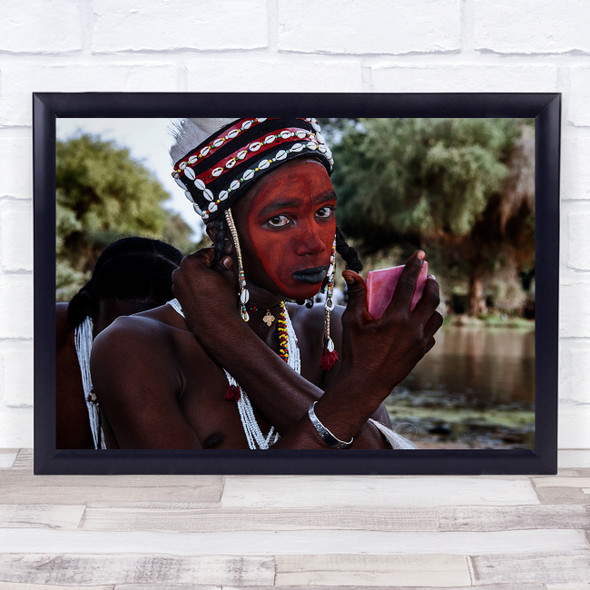 Giving The Finishing Touches To Gerewol Festival-Niger Wall Art Print