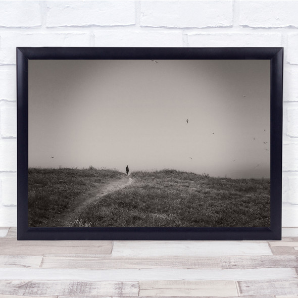 Landscapes Countryside Rural Plains People Black White Wall Art Print