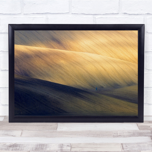 Moravia Fields Landscape Waves Small Tiny Light Shadow Wall Art Print