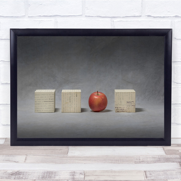 Still life Contemporary Minimalist Apple Writing cubes Wall Art Print