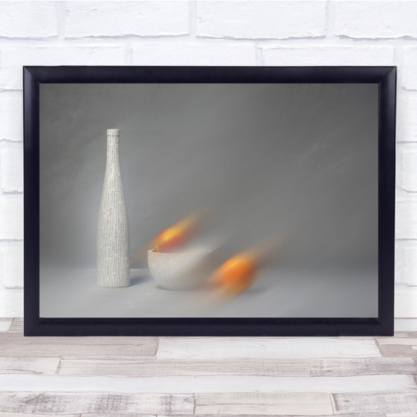 Still-life Apple Bottle Blur Ghost Painting Minimalist Wall Art Print