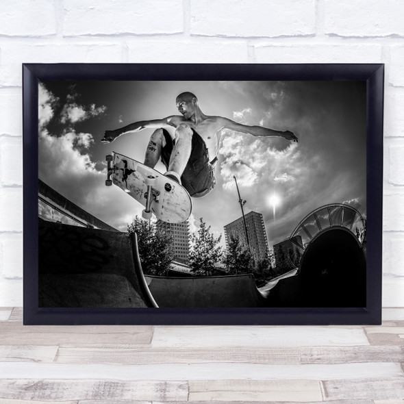 Action Skate Street Antwerp Belgium Skateboard Skater Wall Art Print