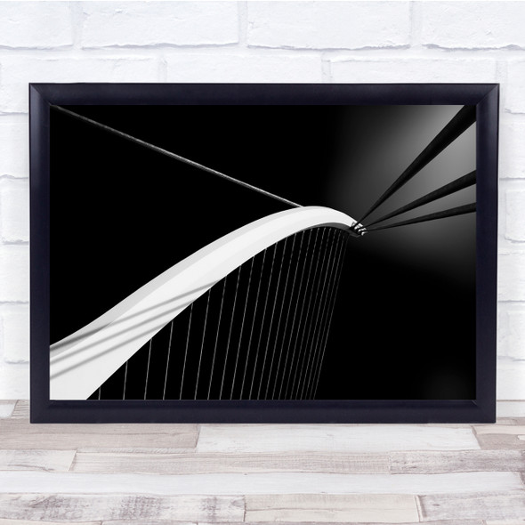 Architecture Lines Black White Curves Bridge The Harp Wall Art Print