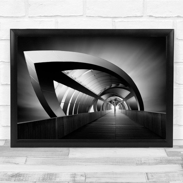 Black & White Architecture Dark Gateway Bridge Modern Wall Art Print