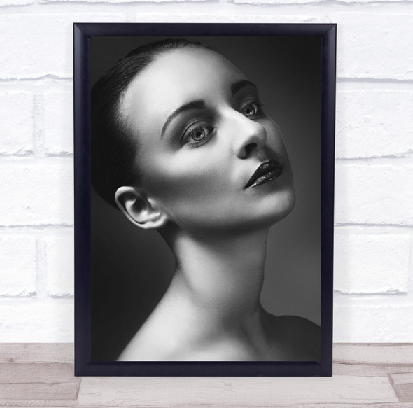 Portrait Face Model Girl Woman Simple Simplicity Neck Wall Art Print