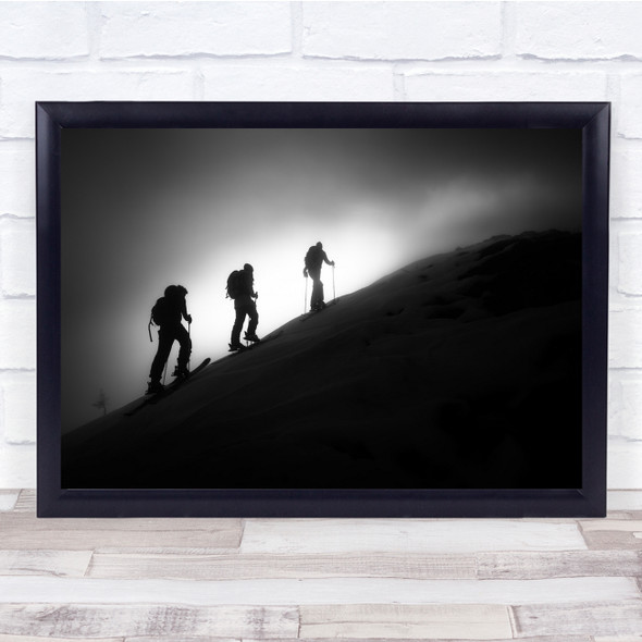 Skiing Outdoors Adventure Winter Snow Hiking Alps Fog Wall Art Print