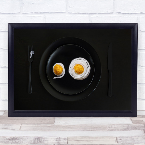 Still Life Eggs Breakfast Food Kitchen Plates Cutlery Wall Art Print