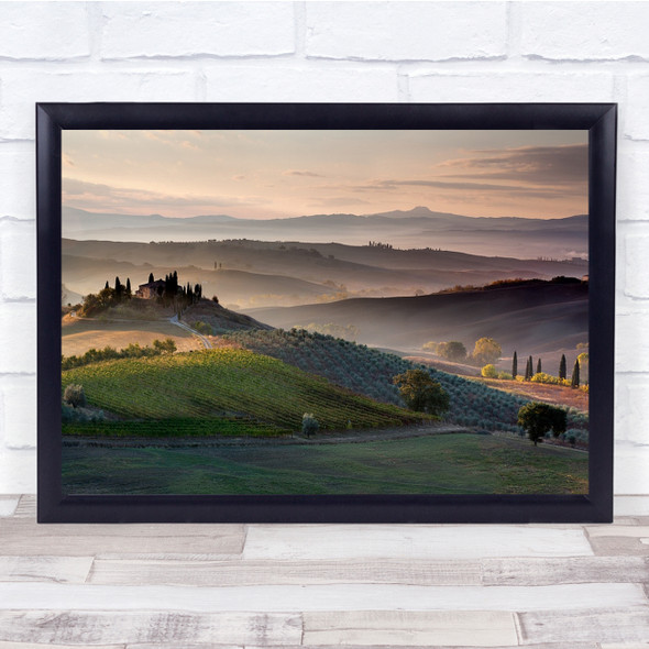 Belvedere Landscape Landscapes Italy Green Farmhouse Wall Art Print