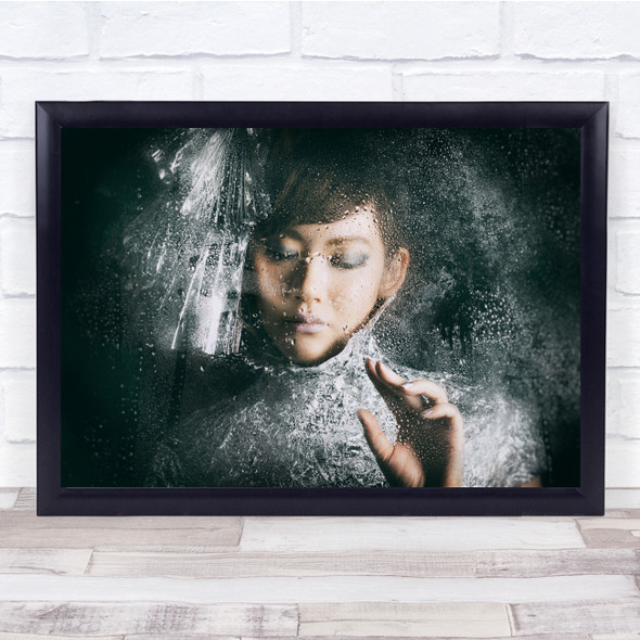 Mood Portrait Light Studio Foil Dress woman splatter Wall Art Print