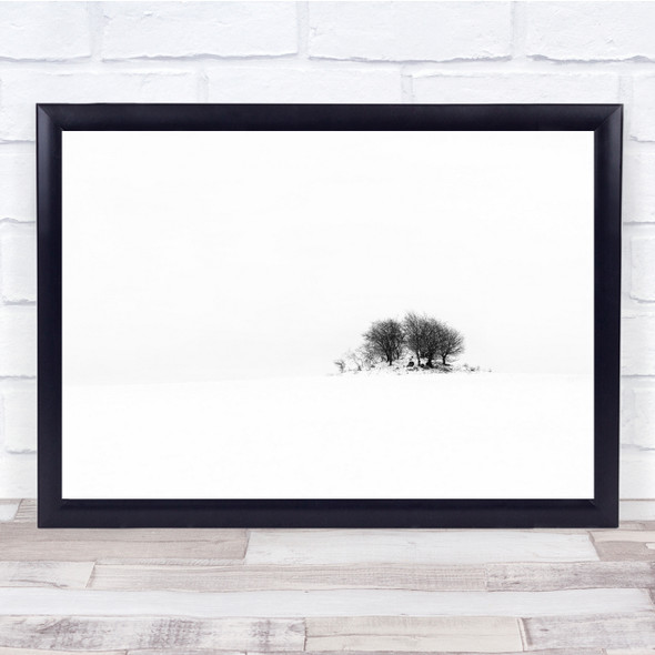 Mound Trees Snow Denmark High Key Winter Cold Frozen Wall Art Print