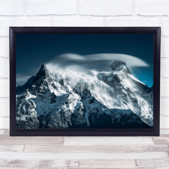 Mountains Clouds Patagonia Light Long exposure Shine Wall Art Print