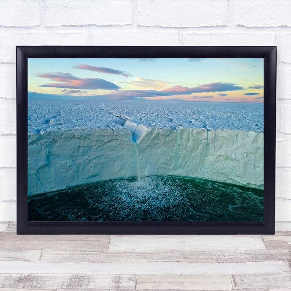 Svalbard Glacier Sunset Ice Waterfall Nordaustlandet Wall Art Print