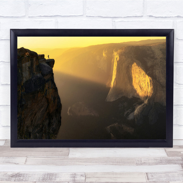 Yosemite Valley Sunlight Sunset Light Rays landscape Wall Art Print