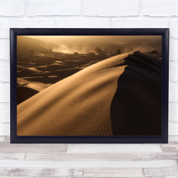 Desert Landscape Windy Blowing Sandstorm Storm Dune Wall Art Print