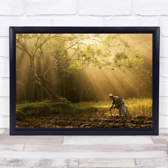 Farming Person Documentary Light Agriculture Jungle Wall Art Print