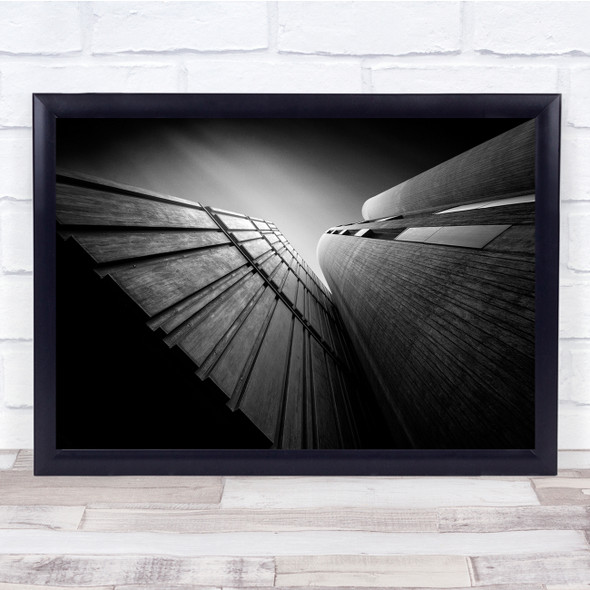 Kotva Ii building Black & White up shot sky scraper Wall Art Print