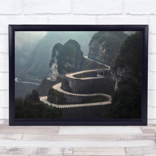 Long Road Winding Through Mountain Forest Landscape Wall Art Print