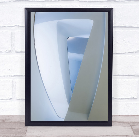 Stairs Architecture Arquitectura Soft Blue abstract Wall Art Print