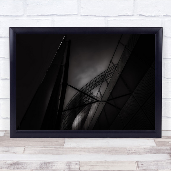 Architecture Abstract Lookup Cloudy Foggy Building Wall Art Print