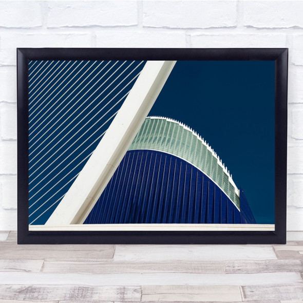 Architecture Modern Blue Sky Harp Graphic Abstract Wall Art Print