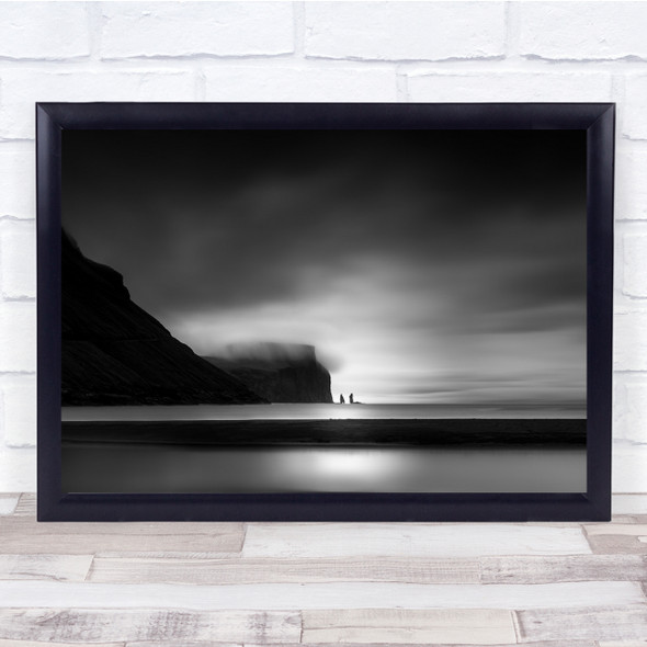 Faroe Islands Nature Landscape hills Black & White Wall Art Print