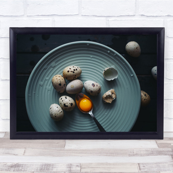 Food Eggs Still Life Kitchen Yolk Sun Yellow Shell Wall Art Print