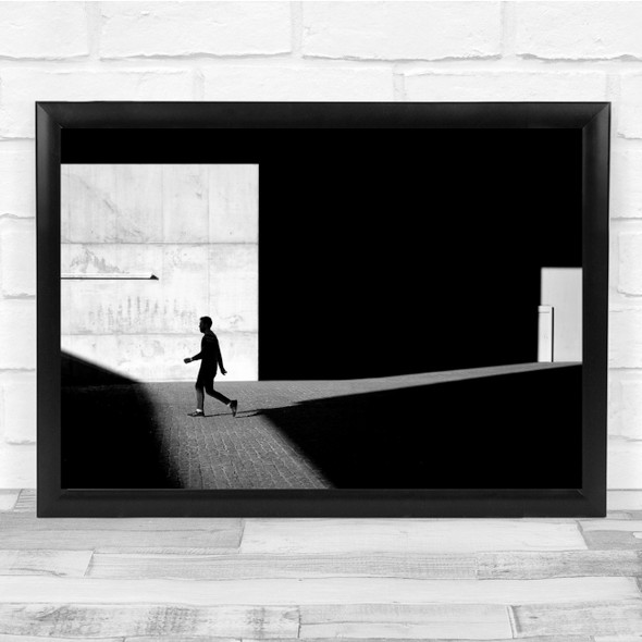 Silhouette Shadow Light Street Pedestrian Concrete Wall Art Print