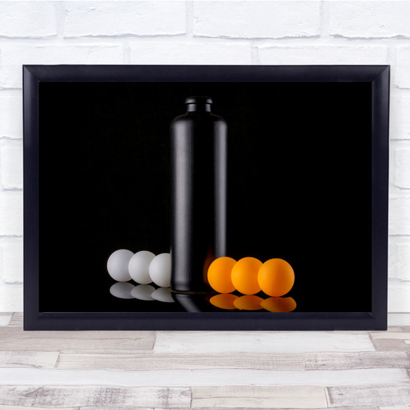 Still Life With Reflection Orange and white bottle Wall Art Print