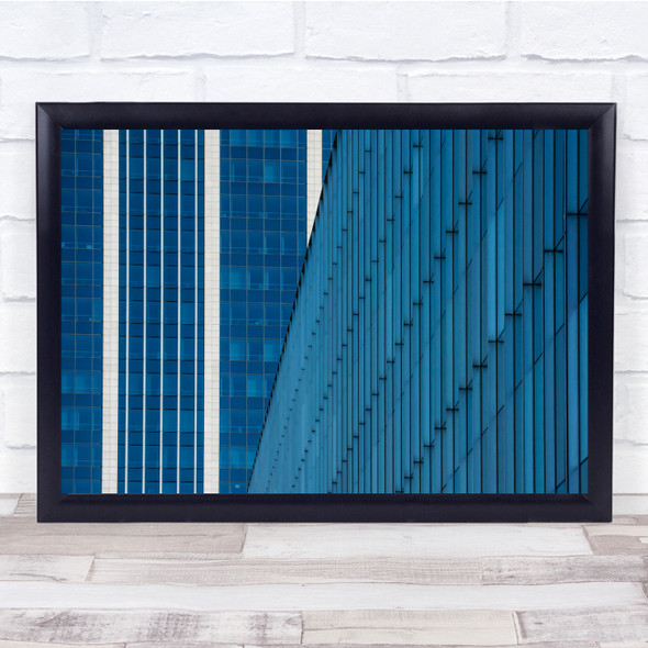 Architecture Blue Wall Abstract Geometry Building Wall Art Print