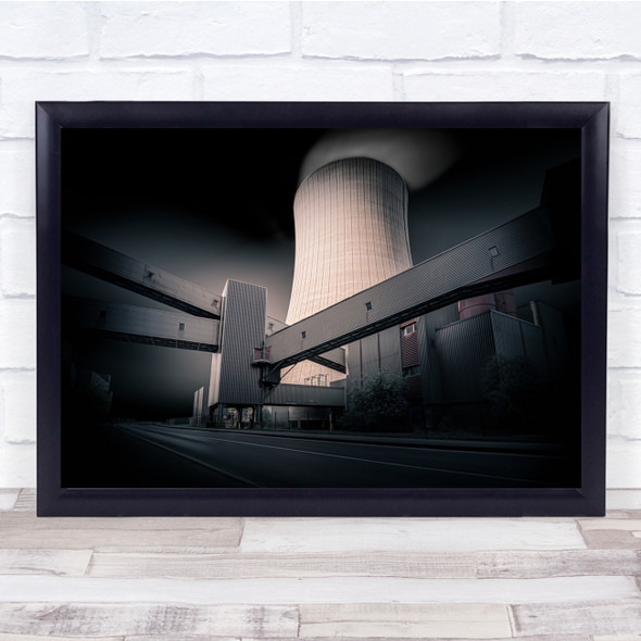 Architecture Vignette Chimney Power Plant Station Wall Art Print