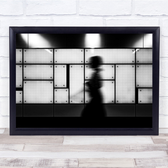 Black & White Monochrome Silhouette Skeleton Girl Wall Art Print