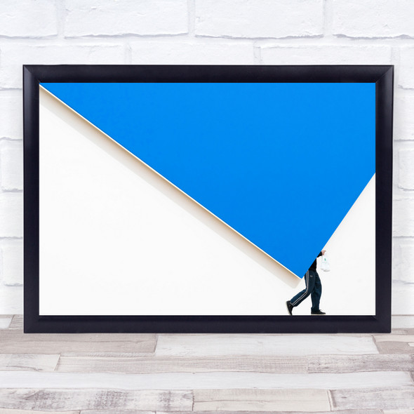 Creative Edit Blue High Key Walk Walking Triangle Wall Art Print