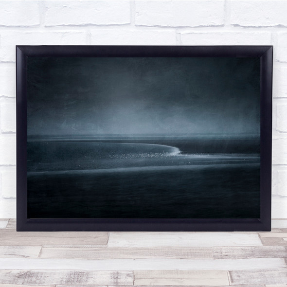 Landscape Coast Seascape Water Blue Grey Abstract Wall Art Print