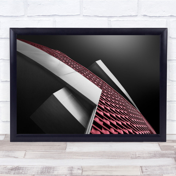 Landscape Grey Red Building Abstract Architecture Wall Art Print