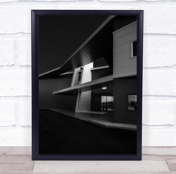 Light Contrasts Abstract building black and white Wall Art Print