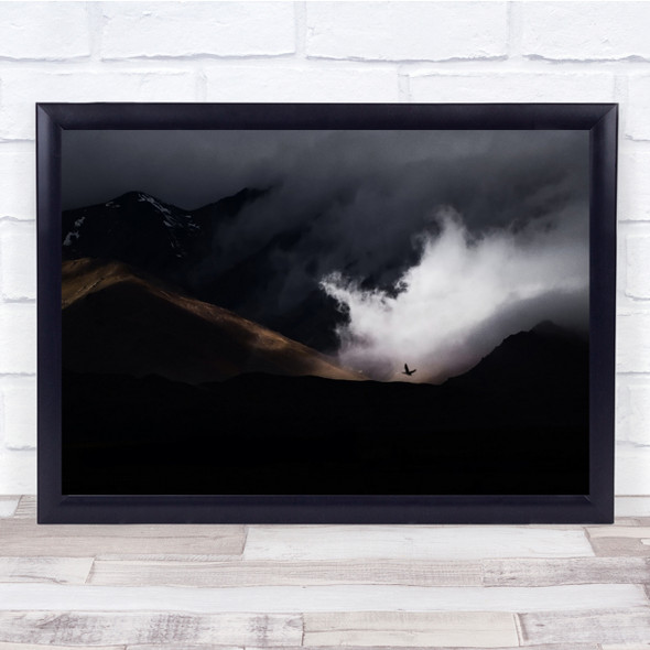 Mountain Calm Fog Cloud Sky Landscape Bird Escape Wall Art Print