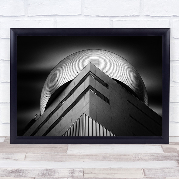 Tokyo Shibuya Building black and white metal ball Wall Art Print