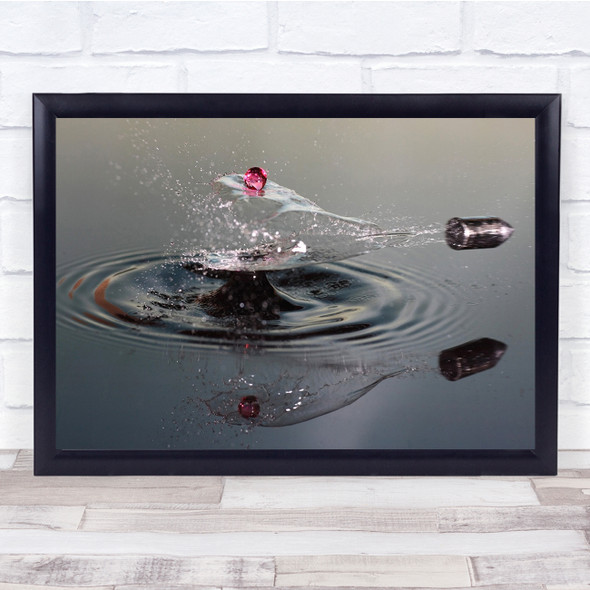 Drop High Speed Splash bullet Pearl Sphere Water Wall Art Print