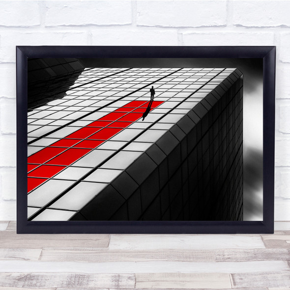 Beckoned Red White Cubes Blocks Building Person Wall Art Print