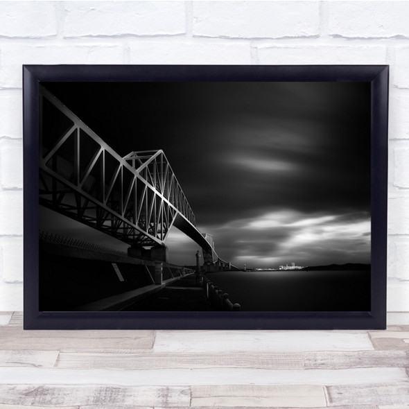 Beyond The Gloom Bridge Zig zag Water landscape Wall Art Print