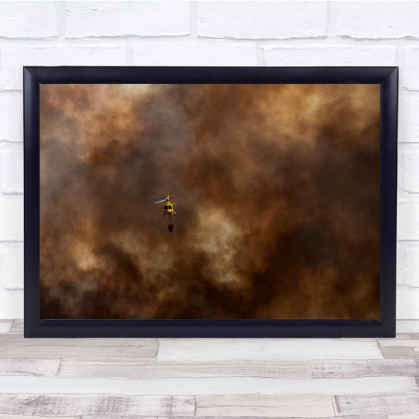 Helicopters Aviation Flight Action Smoke rescue Wall Art Print