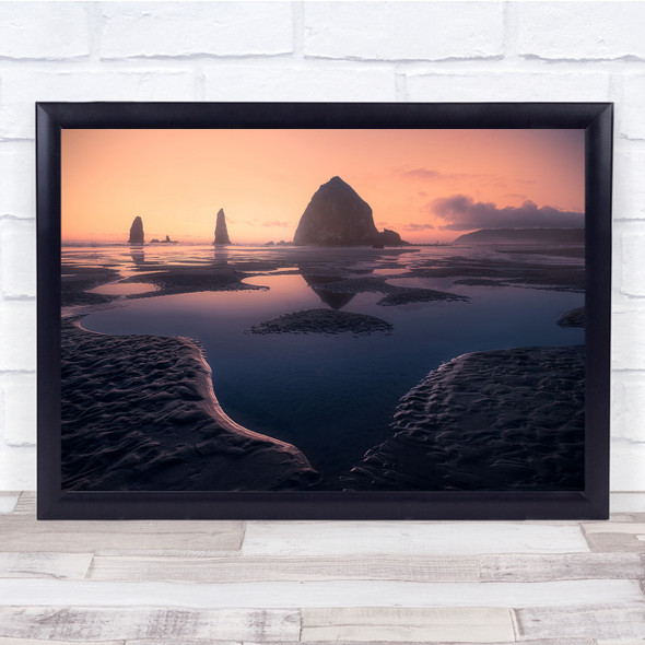 Landscape Waterscape Sunset Dusk Twilight Coast Wall Art Print