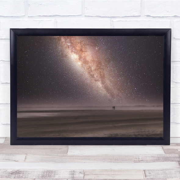 Milky Way Nightsky Astronomy Galaxy Beach Water Wall Art Print