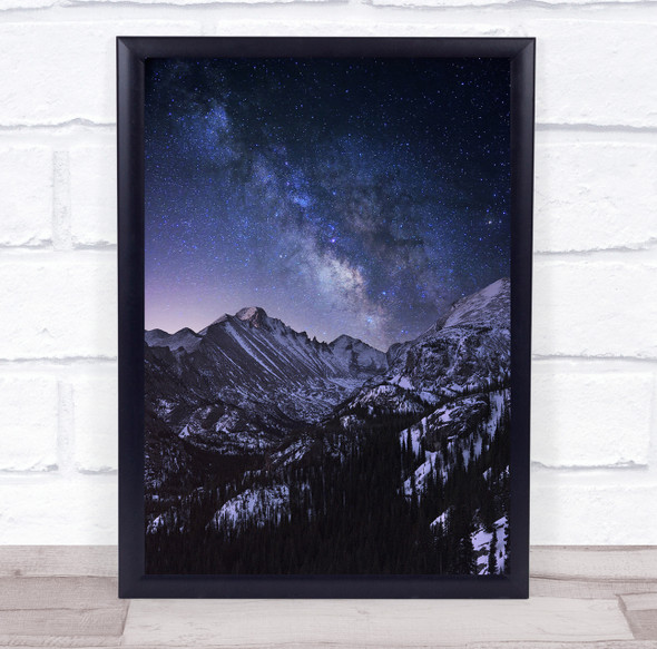 Milkyway Night Star Colorado Longspeak mountain Wall Art Print