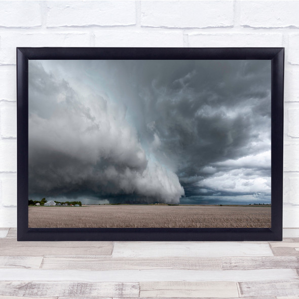 Thunderstorm Over Farmland Scary Weather Clouds Wall Art Print